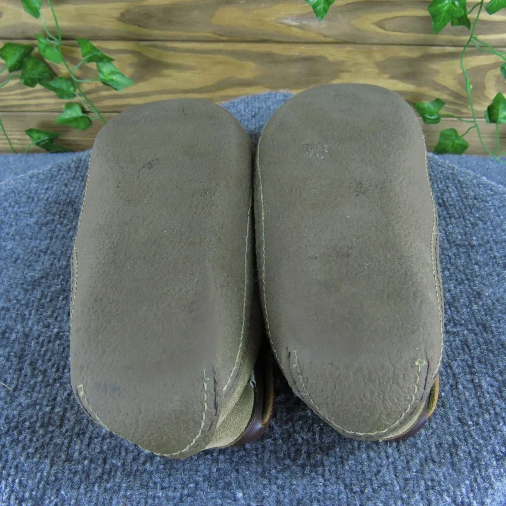 LL Bean Shoe Mens 12‎ Brown Moccasin Suede Shearling Lining Cozy